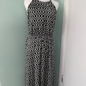 Black and White Patterned Women's Dress